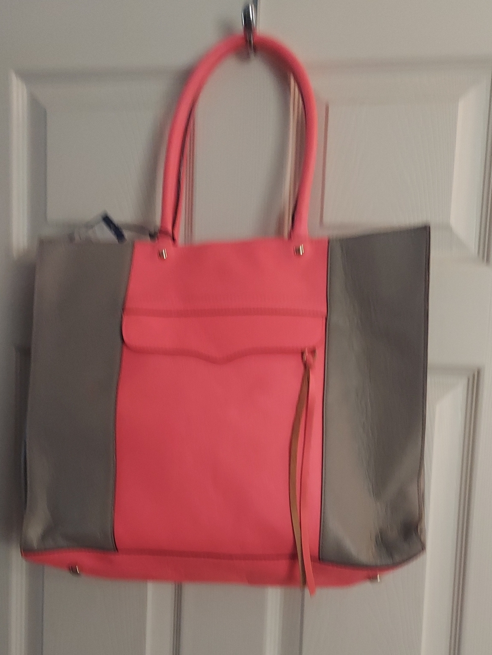 Rebecca Minkoff Women's Pink and Gray Tote Bag
